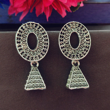 ze Oxidised Plated Jhumki Earrings