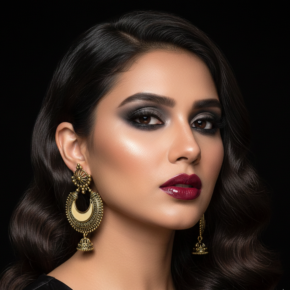 Jewelmaze Gold Plated Jhumki Earrings