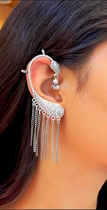 "Starlit" Silver Look Alike Oxidized Earcuff