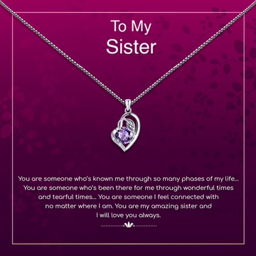 To My Sister Personalised Gift With Silver Plated Pendant Necklace