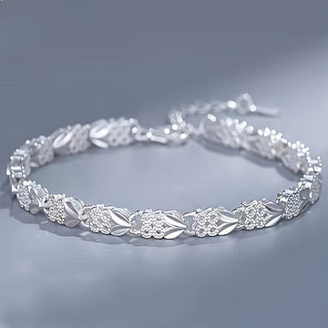 925 Silver Bohemian Bracelet Leaf Design Toggle Clasp