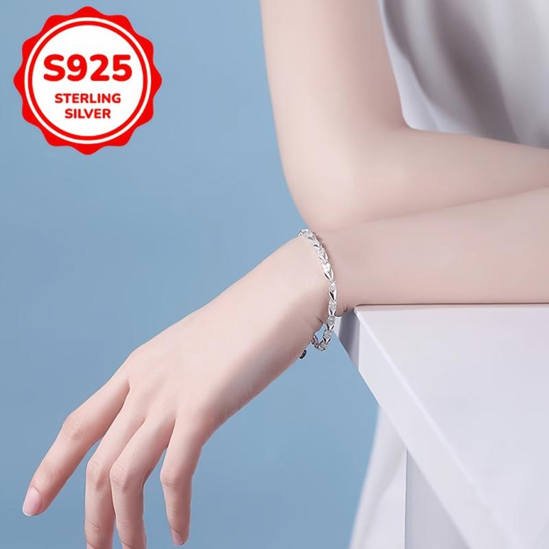 925 Silver Bohemian Bracelet Leaf Design Toggle Clasp