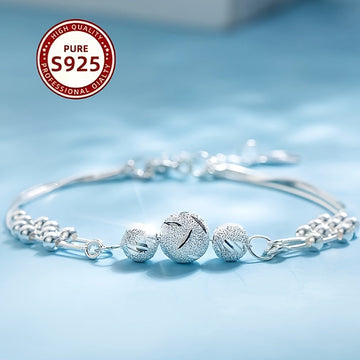 925 Silver Women's Three Lives Three Worlds Lucky Bead Bracelet
