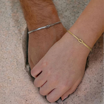 Snake Bone Chain Couples Bracelets Set for Anniversary Gift