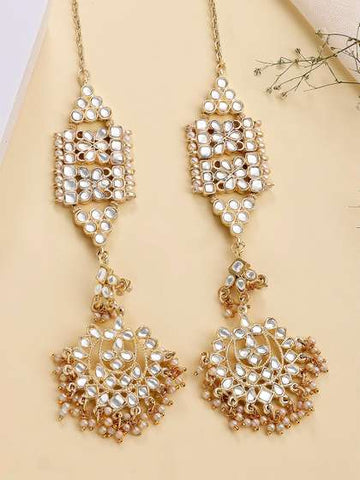 Karatcart gold-toned contemporary jhumkas.