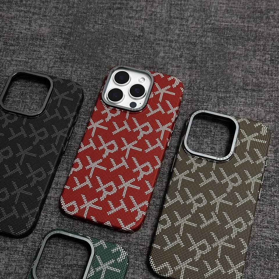 Texture Magnetic Suction Lens Bracket Phone Case for iPhone 13 14 15 16 Pro Max PC Shockproof Phone Case (Copy)