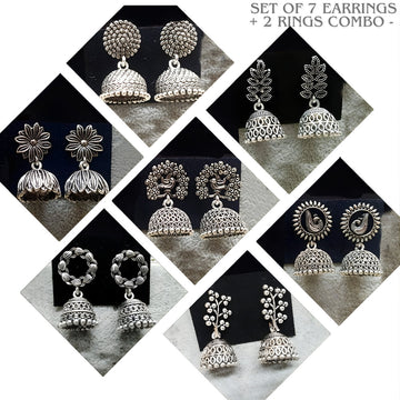 shingar Set of 5 Earrings + 2 Rings Combo
