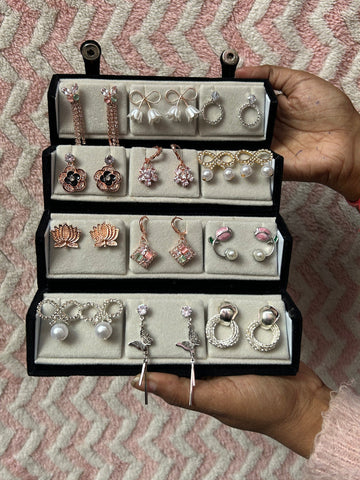 16 White Jhhumka with + Box