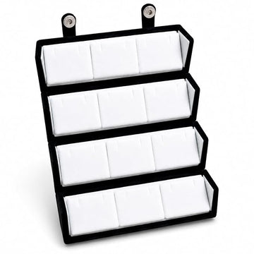 CLASSECRAFTS Velvet 12 Pair Earrings Organizer Jewellery Box Storage Organiser for Studs, hoops and Accessories For Women and Girls Vanity Box (Black)