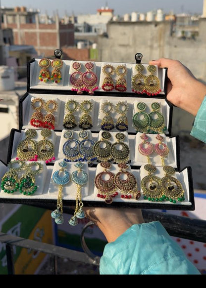 18 pair Jhumka with Box & Mirror 🪞