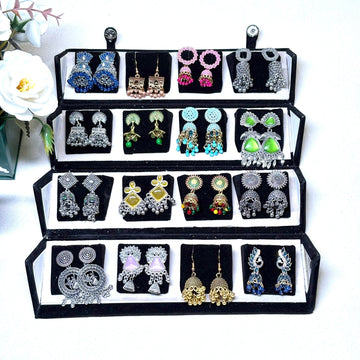 16 Colourful Jhumka with Folding Box