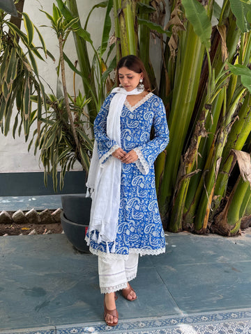 Sukoon Suit Set - Hand Block Printed