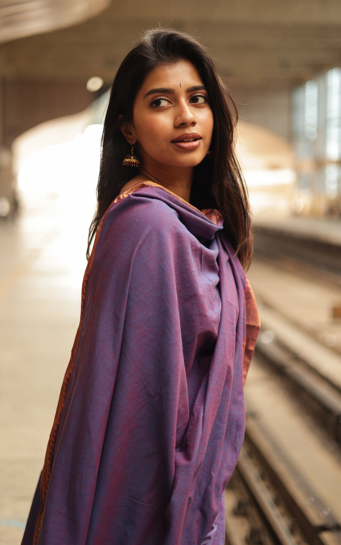 Kadhalar Dhinam Dark Purple (Kurti+Dupatta)