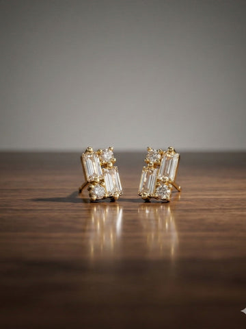 Grid diamond Brass Studs (Anti Tarnish)