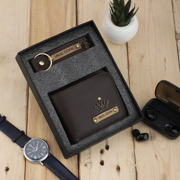 Personalised Men Wallet and Keychain Gift Combo Set of 2